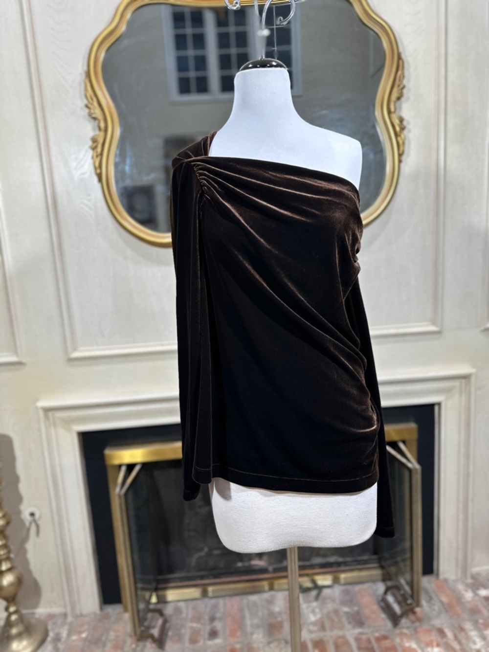 Lands' End Top Size 2X Brown‎ Velvet Vintage Whimsigoth Indie Sleaze